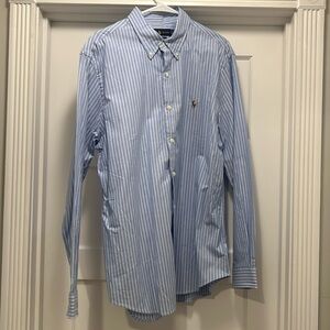 Ralp Lauren - Blue/White Stripe Button Down, NWOT, XL Stretch Oxford